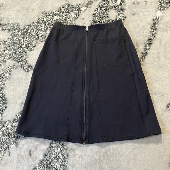 Joseph Ribkoff Skirt Womens Size 10 Gray A Line Front Zip Stretch Office - Picture 1 of 9